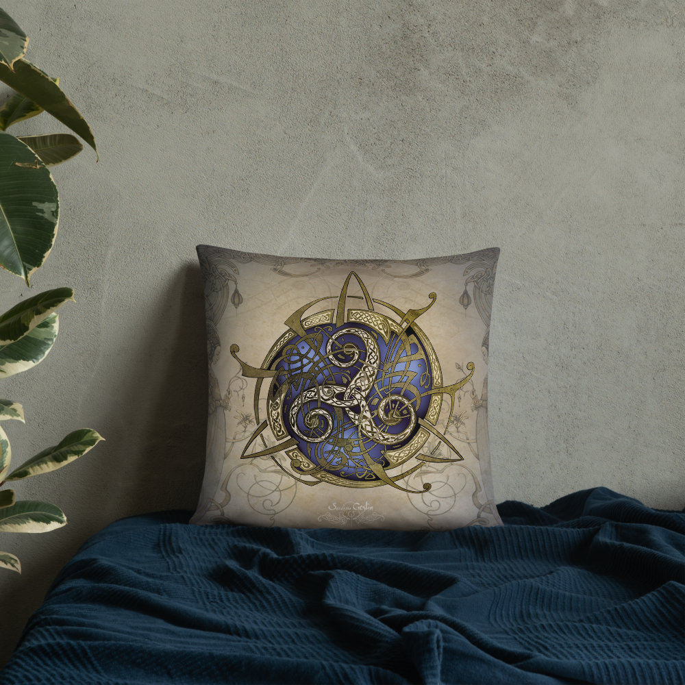 Coussin carré TRISKEL BLEU