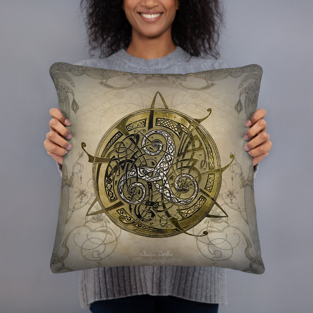 Coussin carré TRISKEL OR