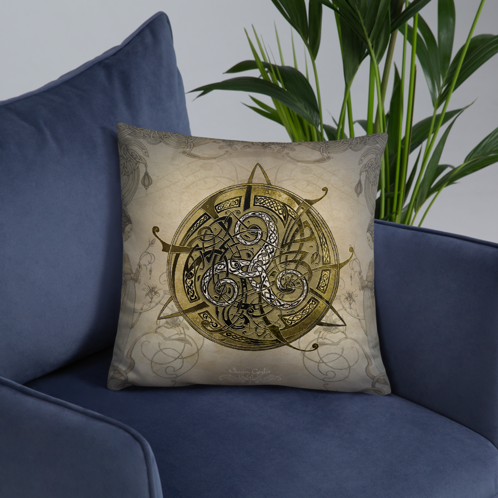 Coussin carré TRISKEL OR