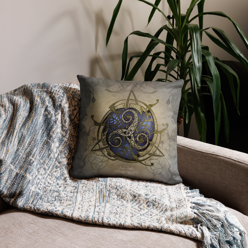 Coussin carré TRISKEL BLEU