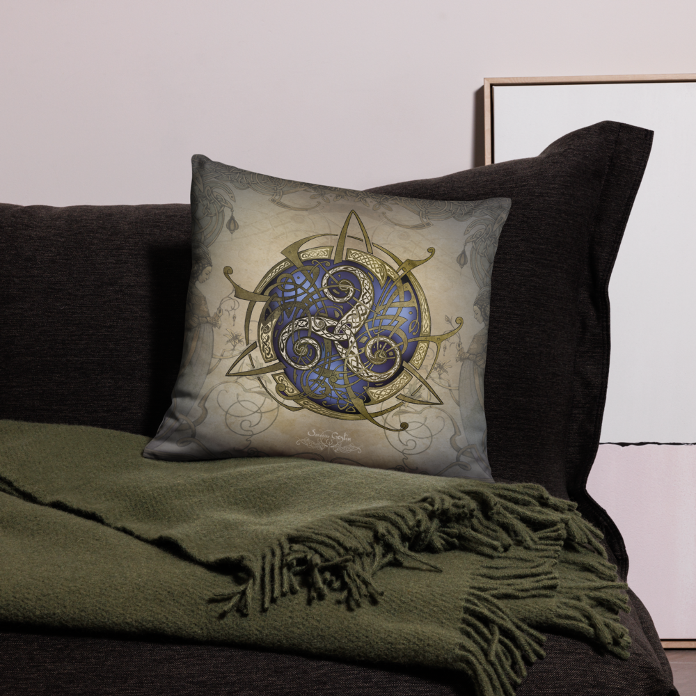 Coussin carré TRISKEL BLEU