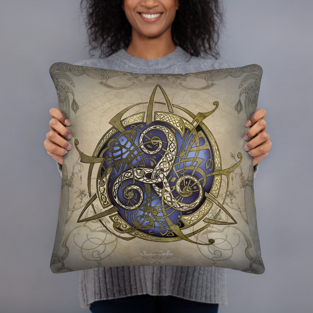 Coussin carré TRISKEL BLEU