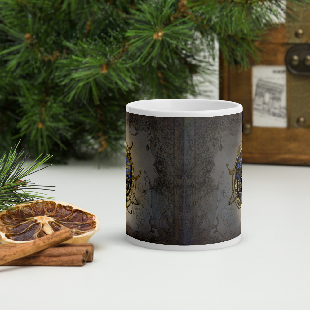 Mug TRISKEL bleu (Blanc Brillant)
