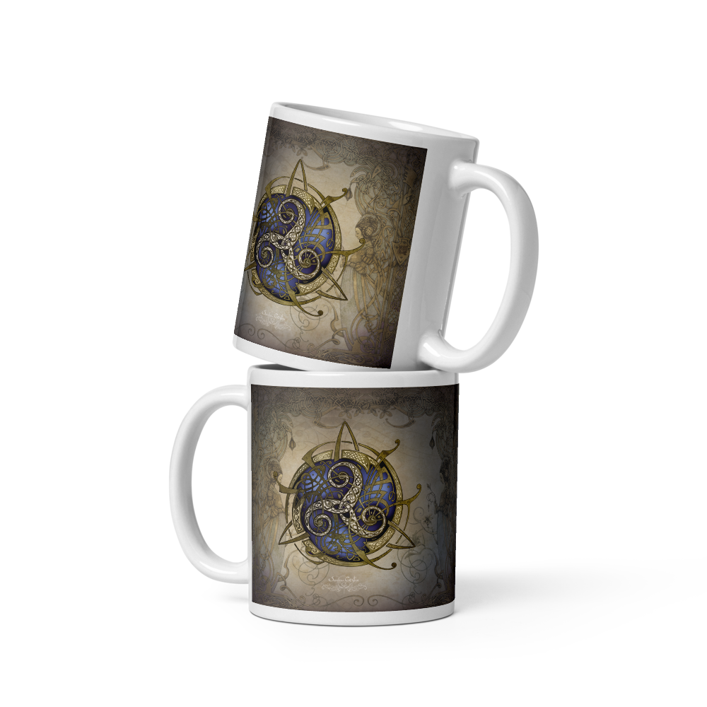 Mug TRISKEL bleu (Blanc Brillant)