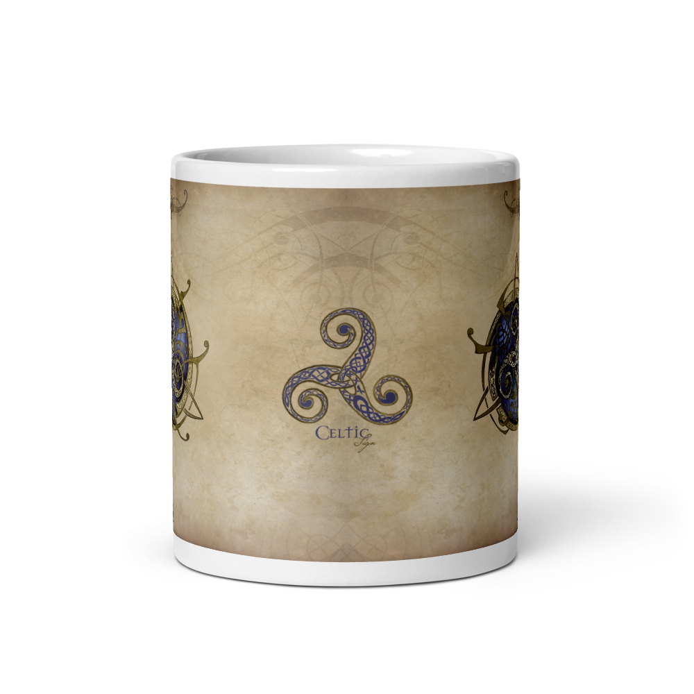 Mug Blanc TRISKEL bleu sur FRISES