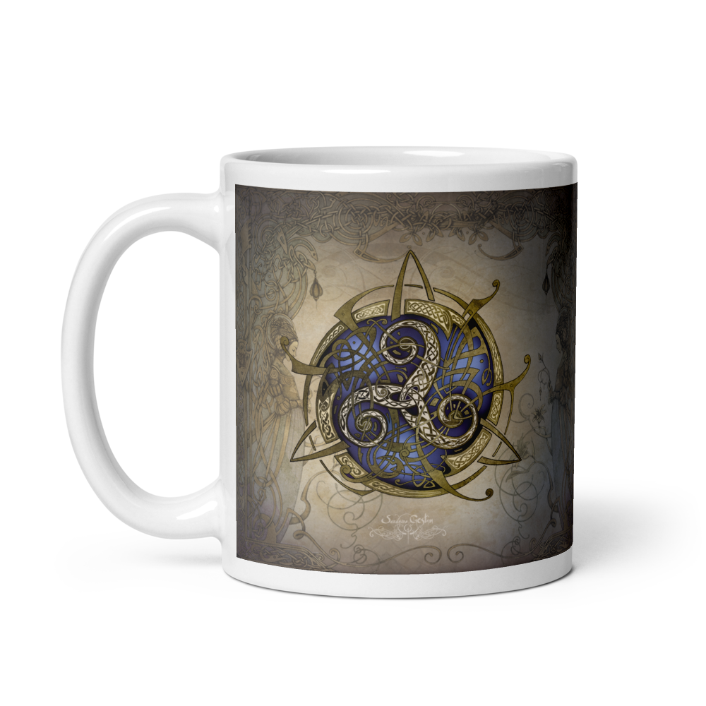Mug TRISKEL bleu (Blanc Brillant)