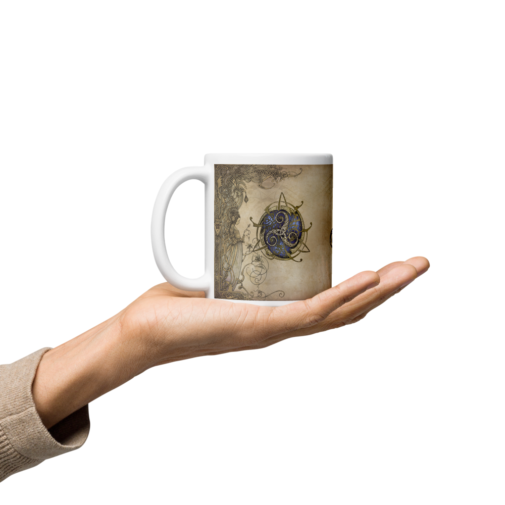 Mug Blanc TRISKEL bleu sur FRISES