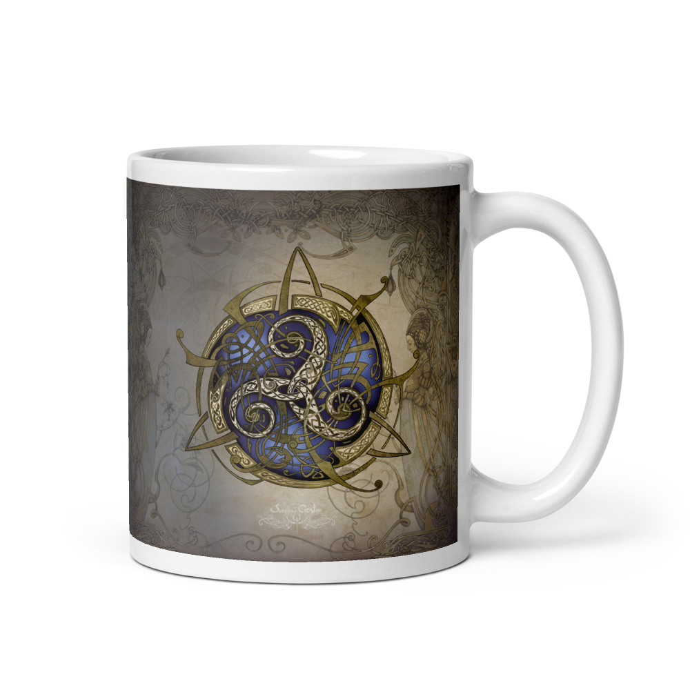 Mug TRISKEL bleu (Blanc Brillant)
