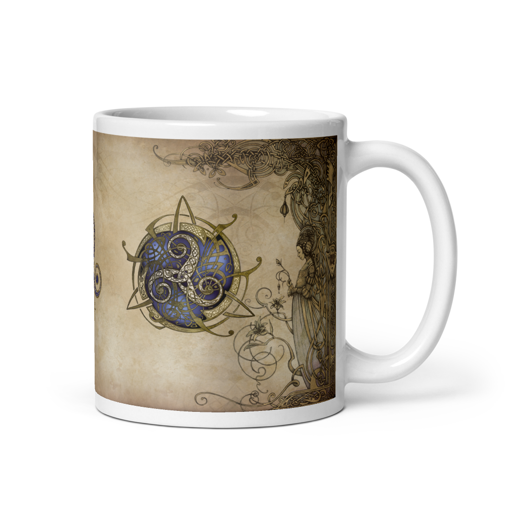 Mug Blanc TRISKEL bleu sur FRISES