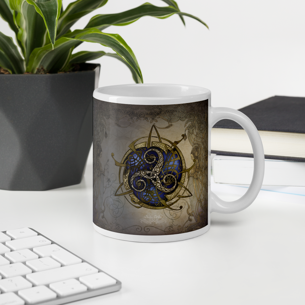 Mug TRISKEL bleu (Blanc Brillant)