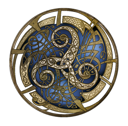 Sticker TRISKEL BLEU rond 7,5 cm