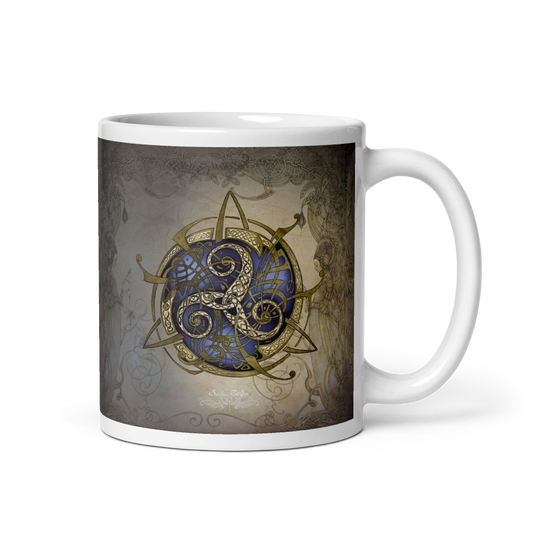 Mug  TRISKEL bleu (Blanc Brillant)