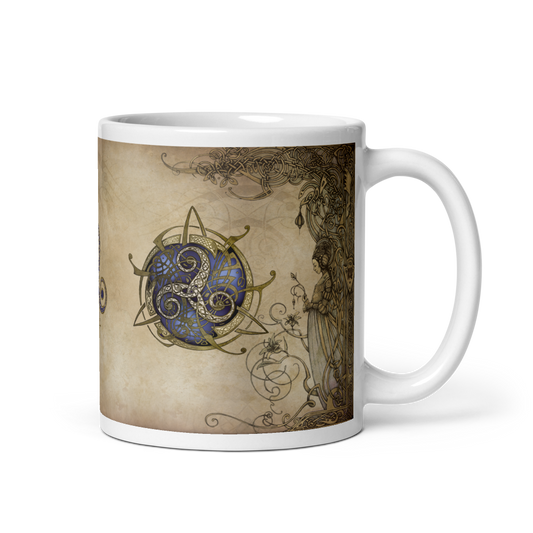 Mug Blanc TRISKEL bleu sur FRISES